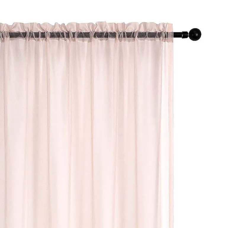 Crystal Sheer Rod Pocket Sheer Set of 2 Curtain Panel