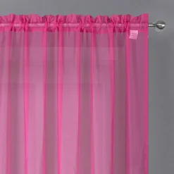Crystal Sheer Rod Pocket Sheer Set of 2 Curtain Panel