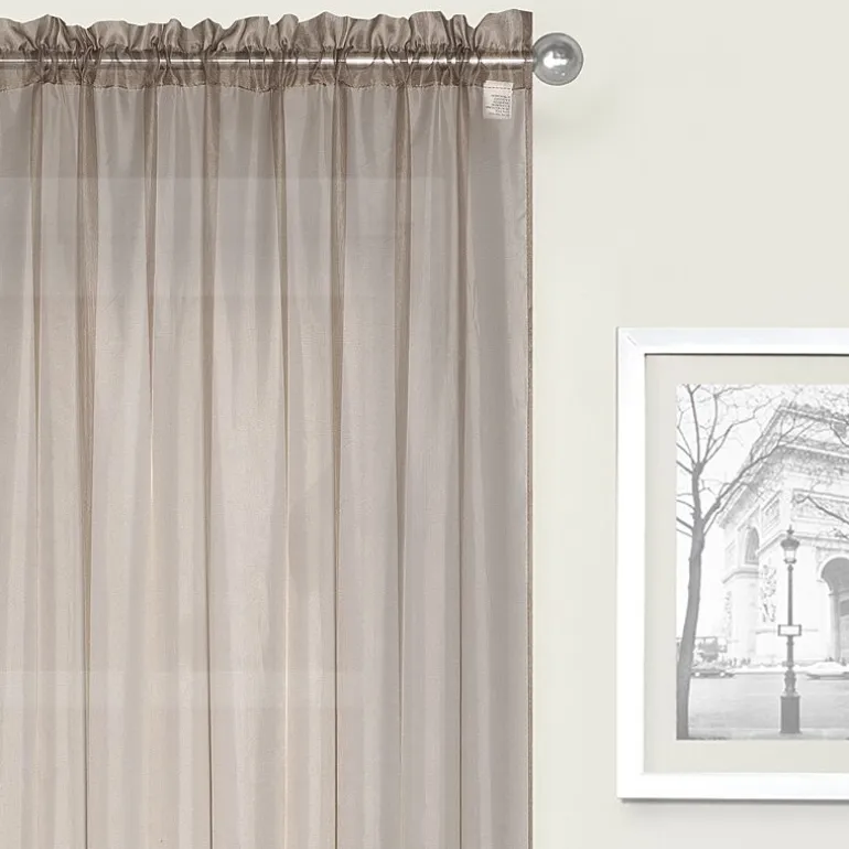 Crystal Sheer Rod Pocket Sheer Set of 2 Curtain Panel