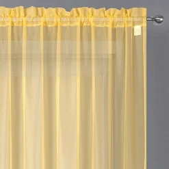 Crystal Sheer Rod Pocket Sheer Set of 2 Curtain Panel