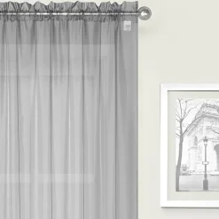 Crystal Sheer Rod Pocket Sheer Set of 2 Curtain Panel