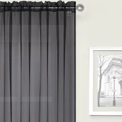 Crystal Sheer Rod Pocket Sheer Set of 2 Curtain Panel