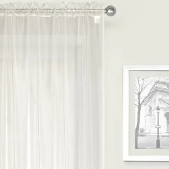 Crystal Sheer Rod Pocket Sheer Set of 2 Curtain Panel