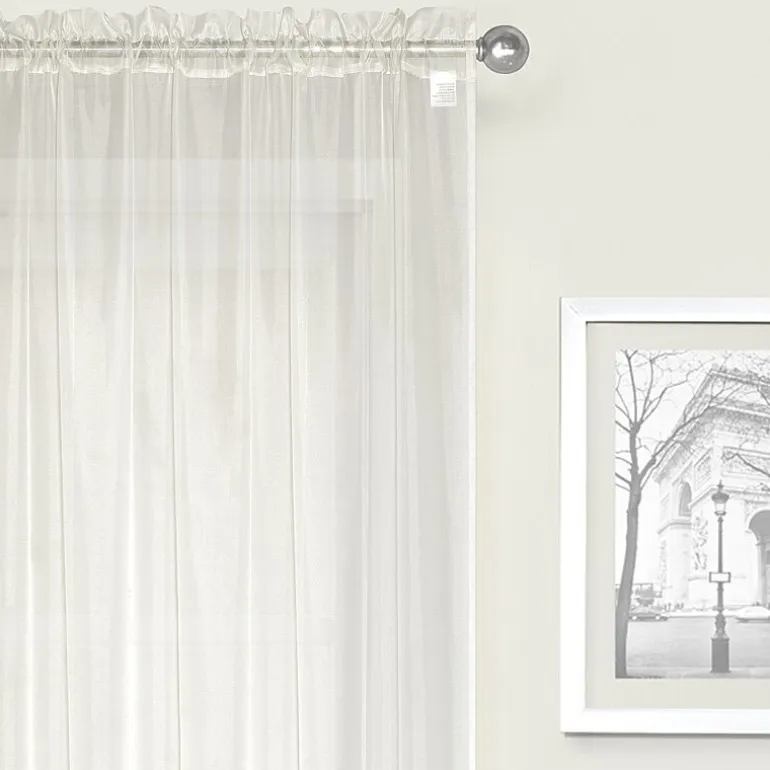 Crystal Sheer Rod Pocket Sheer Set of 2 Curtain Panel