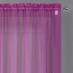 Crystal Sheer Rod Pocket Sheer Set of 2 Curtain Panel