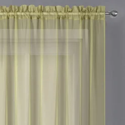 Crystal Sheer Rod Pocket Sheer Set of 2 Curtain Panel