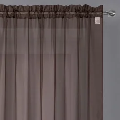 Crystal Sheer Rod Pocket Sheer Set of 2 Curtain Panel