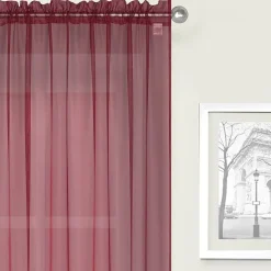 Crystal Sheer Rod Pocket Sheer Set of 2 Curtain Panel