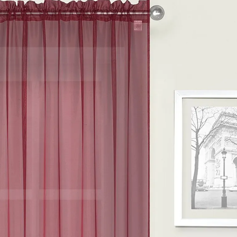 Crystal Sheer Rod Pocket Sheer Set of 2 Curtain Panel