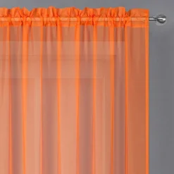 Crystal Sheer Rod Pocket Sheer Set of 2 Curtain Panel