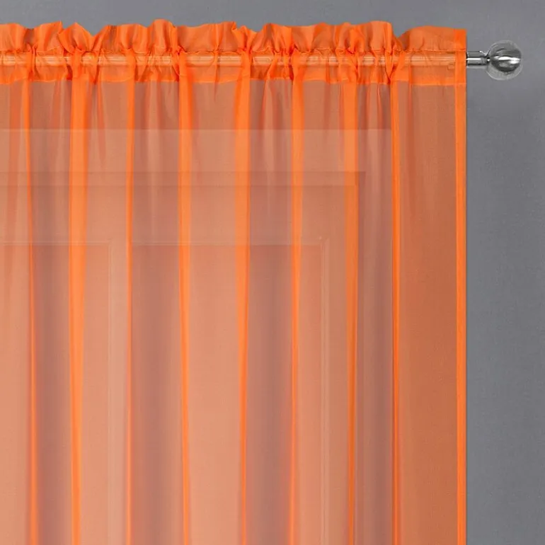 Crystal Sheer Rod Pocket Sheer Set of 2 Curtain Panel