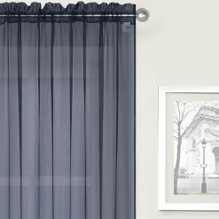 Crystal Sheer Rod Pocket Sheer Set of 2 Curtain Panel