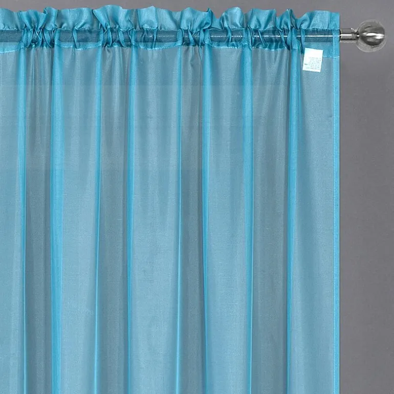Crystal Sheer Rod Pocket Sheer Set of 2 Curtain Panel