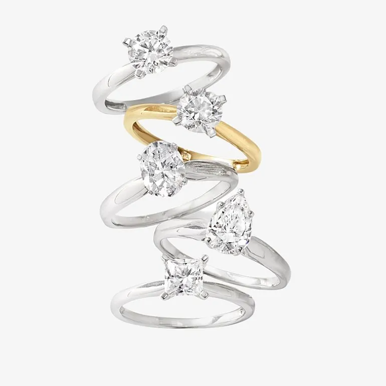 1 CT. Lab-Grown (G / SI2) Diamond Emerald-Cut Solitaire Engagement Ring in 10K or 14K Gold