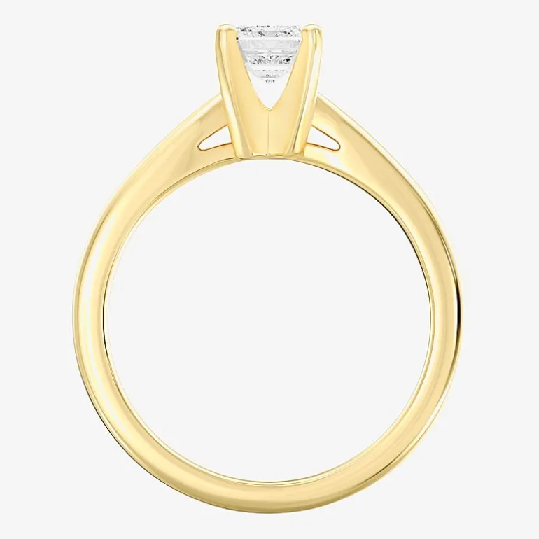 1 CT. Lab-Grown (G / SI2) Diamond Emerald-Cut Solitaire Engagement Ring in 10K or 14K Gold