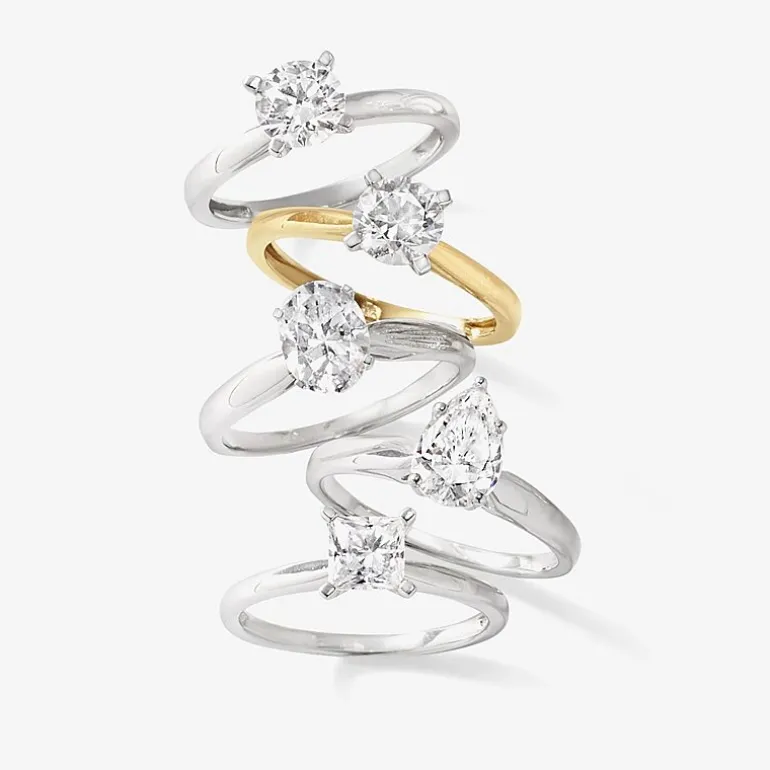 1 CT. Lab-Grown (G / SI2) Diamond Oval Solitaire Engagement Ring in 10K or 14K Gold