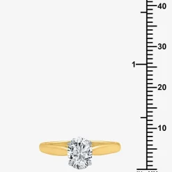 1 CT. Lab-Grown (G / SI2) Diamond Oval Solitaire Engagement Ring in 10K or 14K Gold