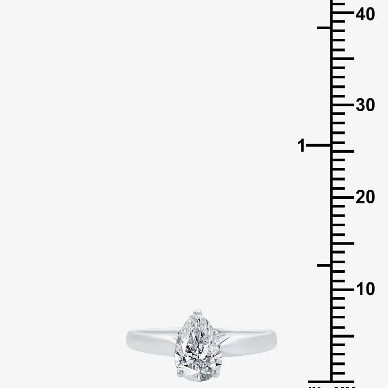 1 CT. Lab-Grown (G / SI2) Diamond Pear Solitaire Engagement Ring in 10K or 14K Gold