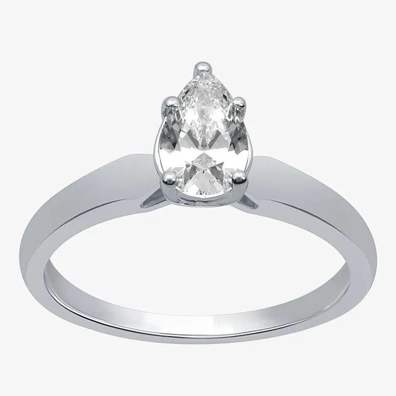 1 CT. Lab-Grown (G / SI2) Diamond Pear Solitaire Engagement Ring in 10K or 14K Gold