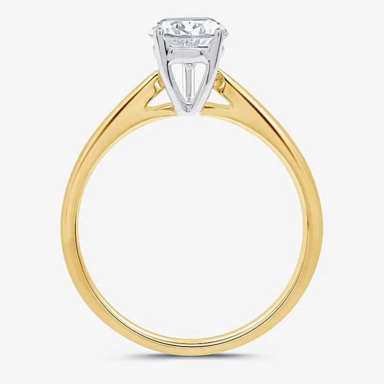 1 CT. Lab-Grown (G / SI2) Diamond Pear Solitaire Engagement Ring in 10K or 14K Gold