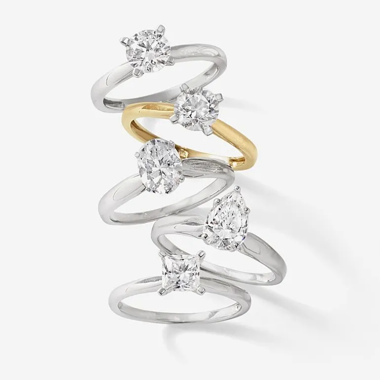 1 CT. Lab-Grown (G / SI2) Diamond Pear Solitaire Engagement Ring in 10K or 14K Gold