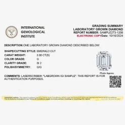 2 CT. Lab-Grown (I / SI2) Diamond Emerald-cut Solitaire Engagement Ring in 14K Gold