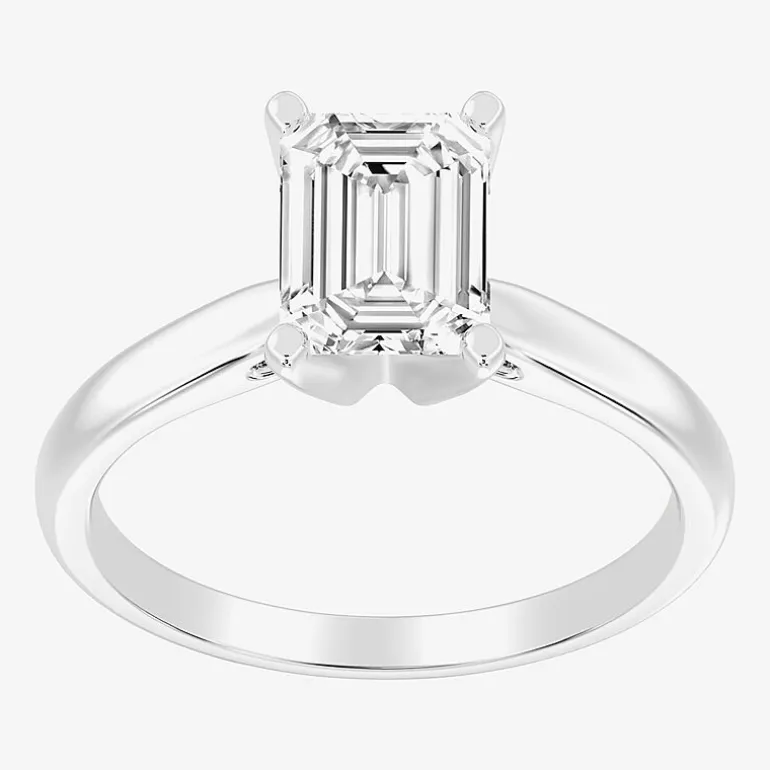 2 CT. Lab-Grown (I / SI2) Diamond Emerald-cut Solitaire Engagement Ring in 14K Gold
