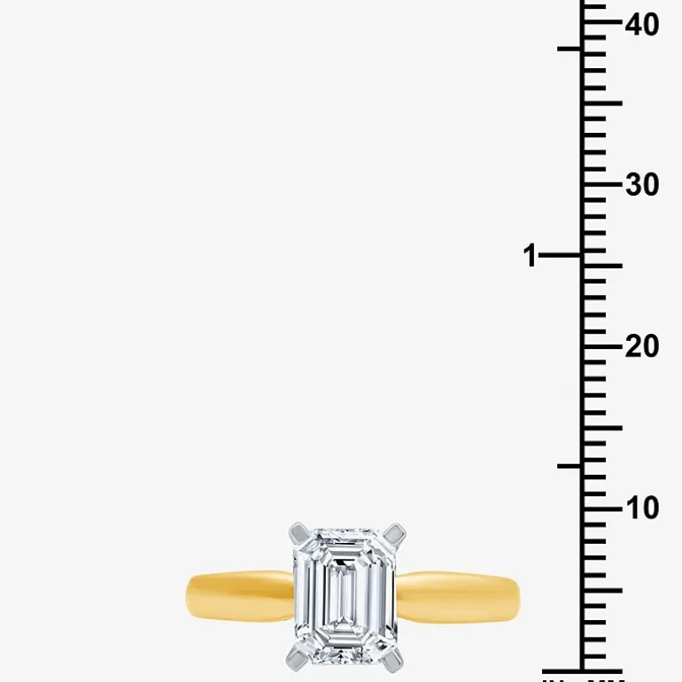 2 CT. Lab-Grown (I / SI2) Diamond Emerald-cut Solitaire Engagement Ring in 14K Gold