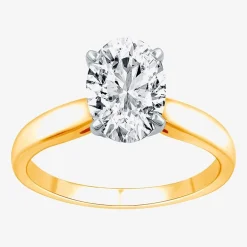 2 CT.Lab-Grown (I / SI2) Diamond Oval-cut Solitaire Engagement Ring in 14K Gold