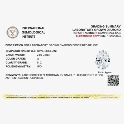 2 CT.Lab-Grown (I / SI2) Diamond Oval-cut Solitaire Engagement Ring in 14K Gold