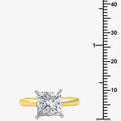 3 CT. Princess-cut Lab-Grown (G / VS2) Diamond Solitaire Engagement Ring in 14K Gold