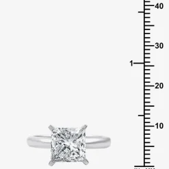 3 CT. Princess-cut Lab-Grown (G / VS2) Diamond Solitaire Engagement Ring in 14K Gold
