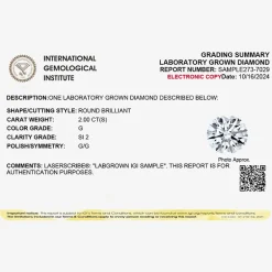 2 CT. Round Lab-Grown (G / SI2) Diamond Solitaire Engagement Ring in 14K Gold