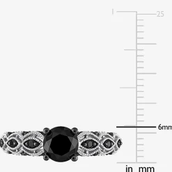 1 1/4 CT.T.W. Color-Enhanced Black Diamond Ring