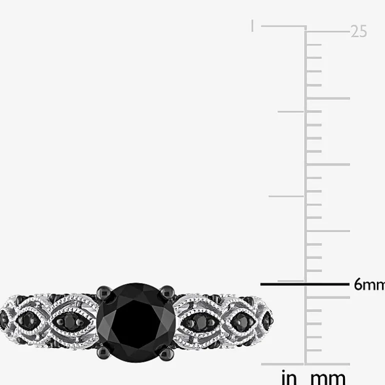1 1/4 CT.T.W. Color-Enhanced Black Diamond Ring