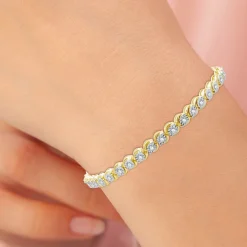 1 CT. T.W. Genuine White Diamond 7.5 Inch Tennis Bracelet in Sterling Silver or 14K Gold Over Silver