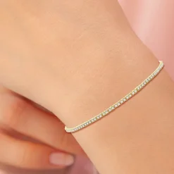 1 CT. T.W. Genuine White Diamond 10K or 14K White or Yellow Gold Tennis Bracelet