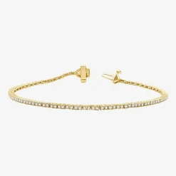 1 CT. T.W. Genuine White Diamond 10K or 14K White or Yellow Gold Tennis Bracelet