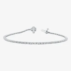 1 CT. T.W. Genuine White Diamond 10K or 14K White or Yellow Gold Tennis Bracelet