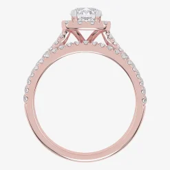 1 CT.T.W. (G / VS2-SI1) Lab-Grown Diamond Cushion Halo Wedding Engagement Ring in 10K Gold