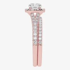 1 CT.T.W. (G / VS2-SI1) Lab-Grown Diamond Cushion Halo Wedding Engagement Ring in 10K Gold