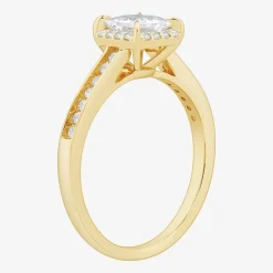 1 CT.T.W. (H-I / SI1-SI2) Lab-Grown Diamond Side Stone Halo Engagement Ring in 10K Gold