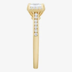 1 CT.T.W. (H-I / SI1-SI2) Lab-Grown Diamond Side Stone Halo Engagement Ring in 10K Gold
