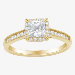1 CT.T.W. (H-I / SI1-SI2) Lab-Grown Diamond Side Stone Halo Engagement Ring in 10K Gold