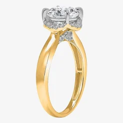 2 1/7 Ct.T.W. (I / I1) Womens Lab Grown White Diamond 14K Gold Round Halo Engagement Ring