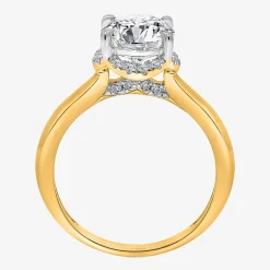 2 1/7 Ct.T.W. (I / I1) Womens Lab Grown White Diamond 14K Gold Round Halo Engagement Ring