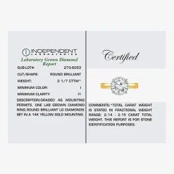 2 1/7 Ct.T.W. (I / I1) Womens Lab Grown White Diamond 14K Gold Round Halo Engagement Ring