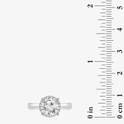2 1/7 Ct.T.W. (I / I1) Womens Lab Grown White Diamond 14K Gold Round Halo Engagement Ring