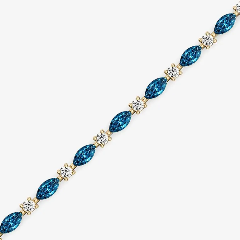 1 CT. T.W. Lab-Grown Diamond and Genuine Gemstone 10K Gold 7.5 Inch Tennis Bracelet