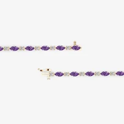 1 CT. T.W. Lab-Grown Diamond and Genuine Gemstone 10K Gold 7.5 Inch Tennis Bracelet